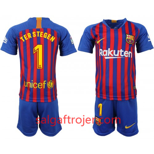 FC Barcelona Fodboldtrøjer Ter Stegen 1 Børn Hjemmebanesæt 2018/19 Kort ærmer FC Barcelona Fodboldtrøjer Ter Stegen 1 Børn Hjemmebanesæt 2018/19 Kort ærmer